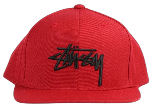 Stussy Big Stock High Crown Cap Deep Red