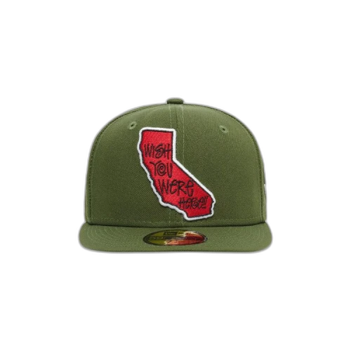 Stussy x New Era Wish You Were Here 59Fifty Fitted Cap Army