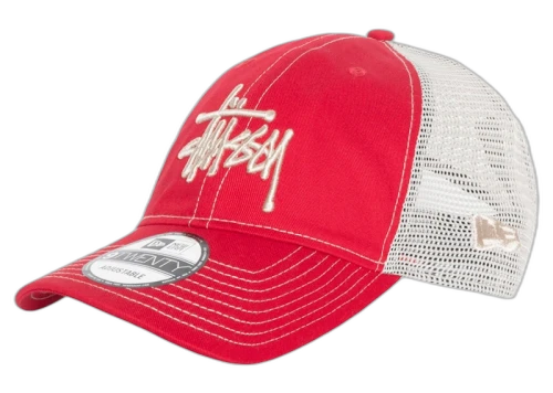 Stussy New Era 9Twenty Basic Trucker Scarlet