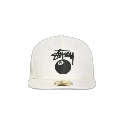 Stussy New Era 59Fifty 8 Ball Stock 'Bone'