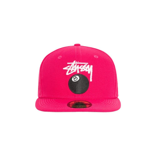 Stussy New Era 59Fifty 8 Ball Stock 'Magenta'