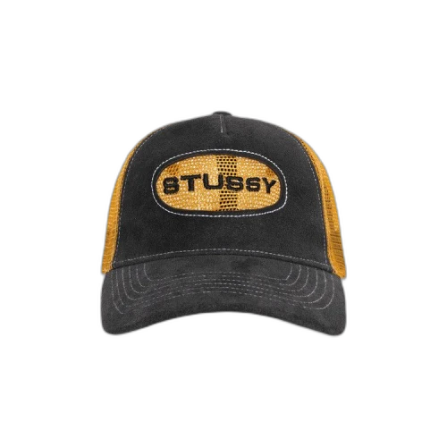 Stussy Low Pro Trucker Cut-Out Leather Snapback 'Honey'