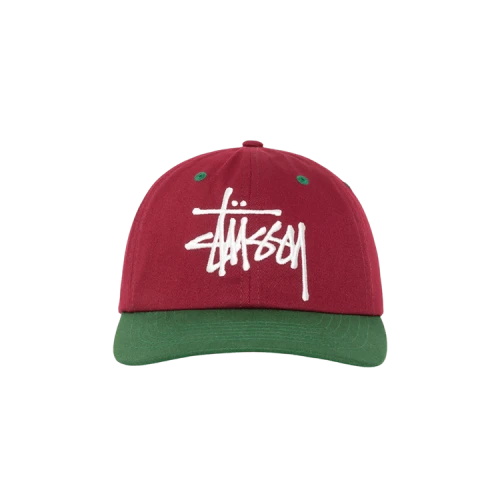 Stussy Low Profile Big Basic Snapback 'Maroon/Green'