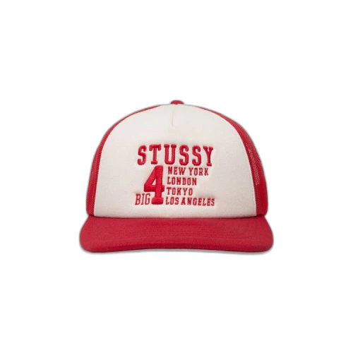 Stussy Trucker Big 4 Snapback 'Red'