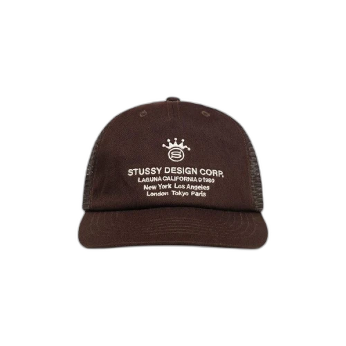 Stussy Low Profile Design Corp Trucker Snapback Brown