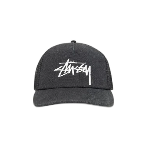Stussy Mid Depth Big Stock Mesh Snapback Black