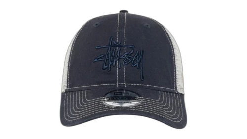 Stussy New Era 9Twenty Tonal Basic Trucker Cap Deep Navy