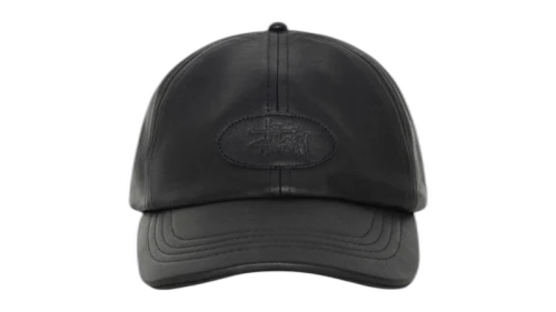 Stussy Low Profile Leather Strapback Black