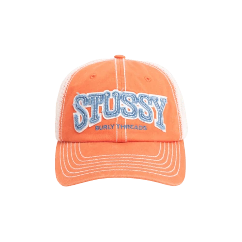 Stussy Mid-Depth Burly Threads Trucker Cap Orange