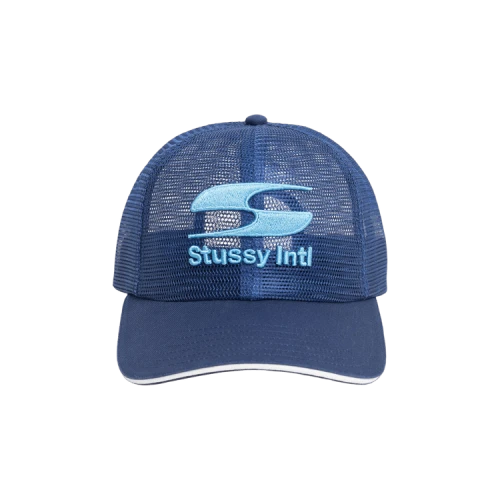 Stussy Mid-Depth Moto S Mesh Trucker Cap Navy