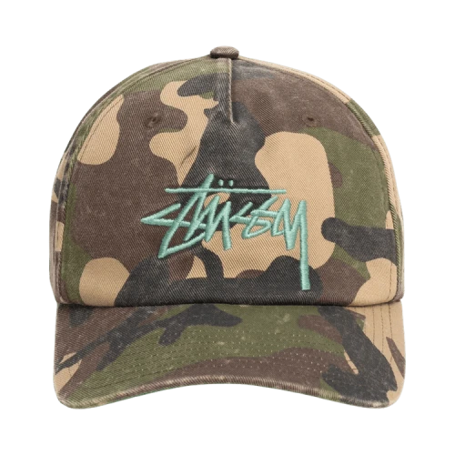 Stussy Mid-Depth Big Stock Snapback 'Woodland Camo'