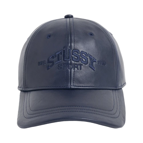Stussy Sport Leather Cap 'Navy'