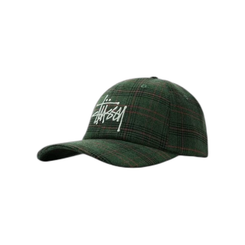 Stussy Big Logo Plaid Low Pro Cap 'Green'