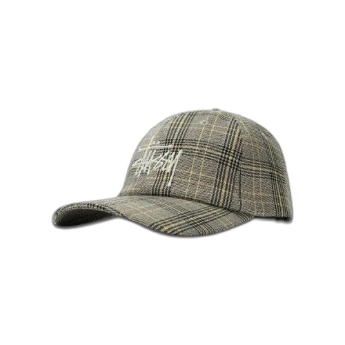 Stussy Big Logo Plaid Low Pro Cap 'Off White'