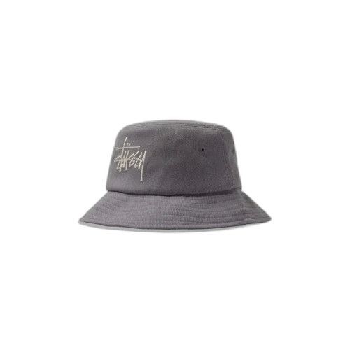 Stussy Big Logo Twill Bucket Hat 'Grey'