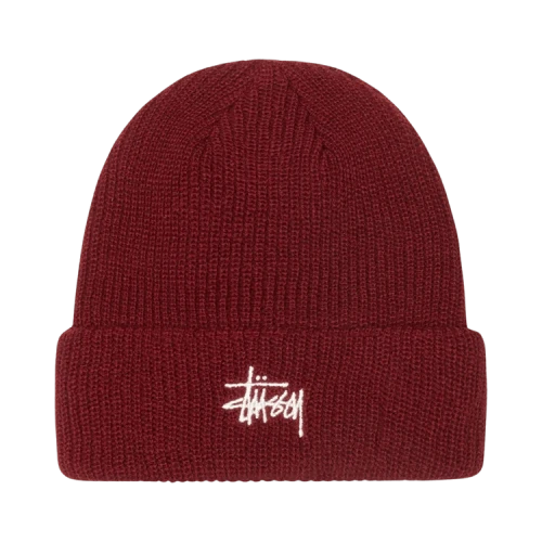 Stussy Basic Cuff Beanie 'Dark Red'