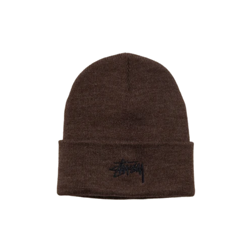 Stussy Stock Cuff Beanie 'Heather Brown'