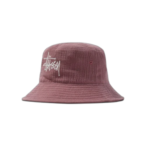 Stussy Gauze Cotton Big Logo Bucket Hat 'Mauve'