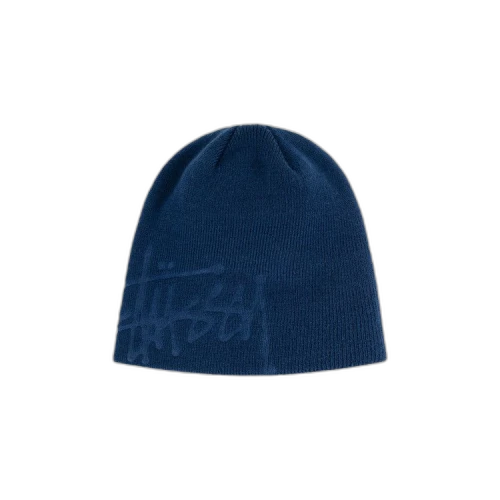 Stussy Debossed Stock Logo Skullcap Beanie Navy