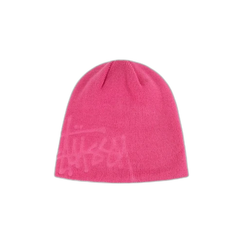 Stussy Debossed Stock Logo Skullcap Beanie Pink