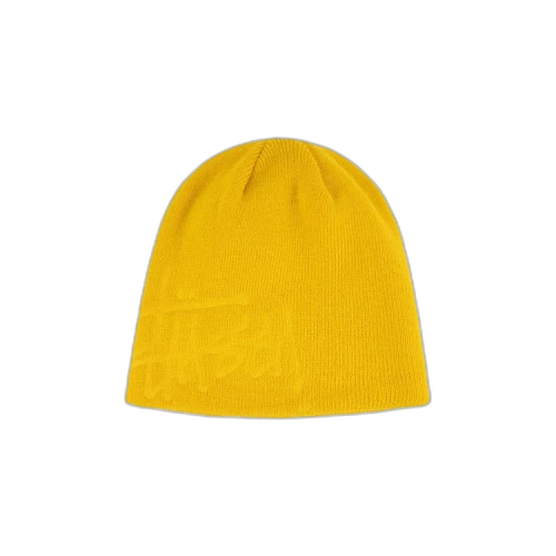 Stussy Debossed Stock Logo Skullcap Beanie 'Yellow'