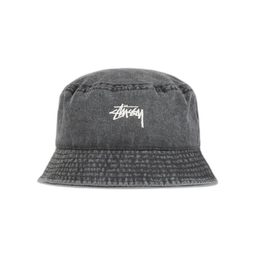 Stussy Washed Stock Bucket Hat 'Charcoal'