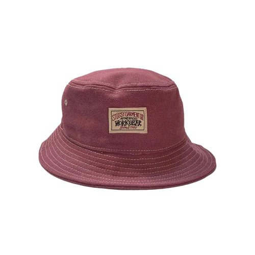 Stussy Canvas Workgear Bucket Hat Berry