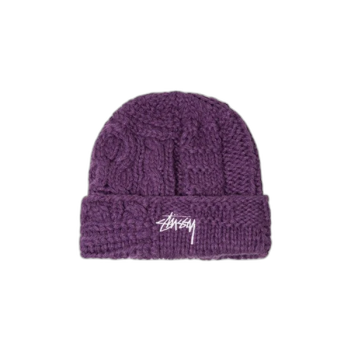 Stussy Knit Patchwork Beanie 'Purple'