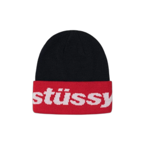Stussy Helvetica Jacquard Beanie 'Black'