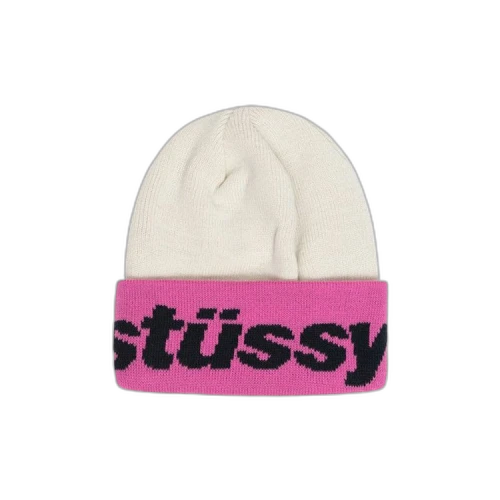 Stussy Helvetica Jacquard Beanie 'White'