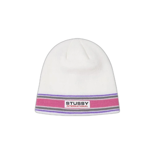 Stussy Striped International Skull Cap 'White'