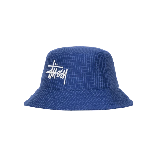Stussy Grid Basic Bucket Hat Blue