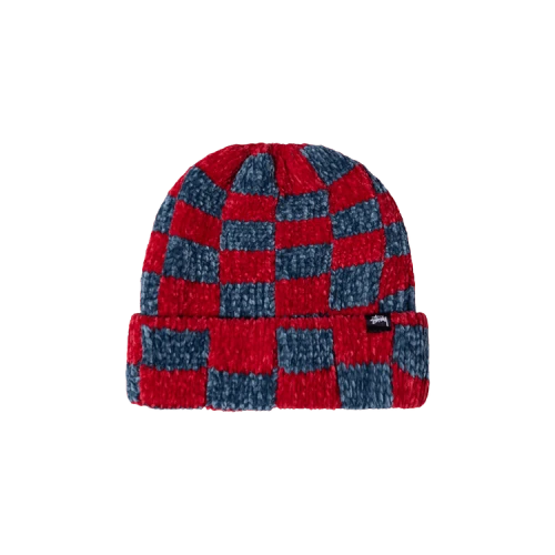 Stussy Crochet Checkered Beanie 'Red'