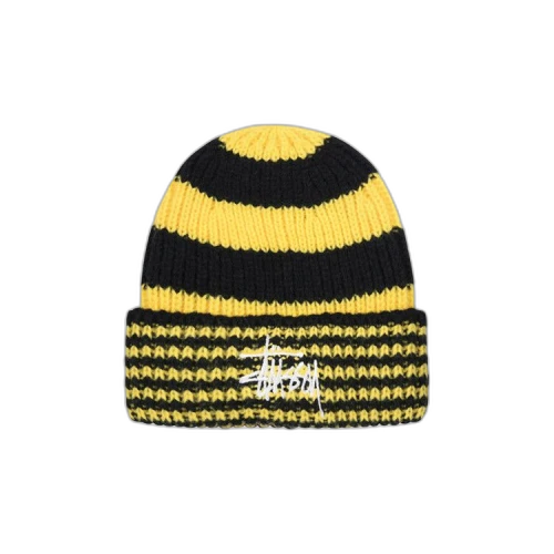 Stussy Striped Big Basic Beanie 'Black'