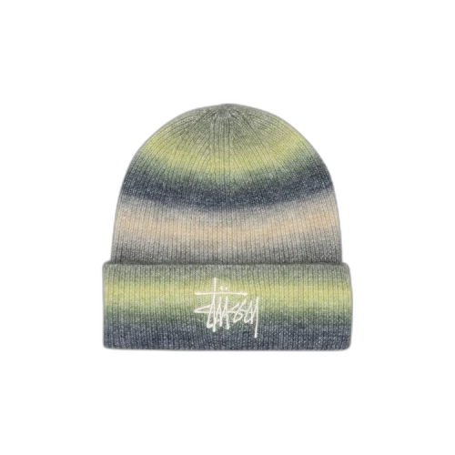 Stussy Spray Stripe Cuff Beanie 'Lime Multicolor'