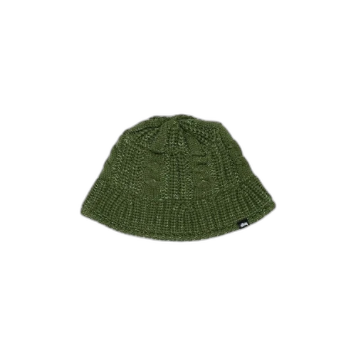 Stussy Cable Knit Bucket Hat 'Olive'