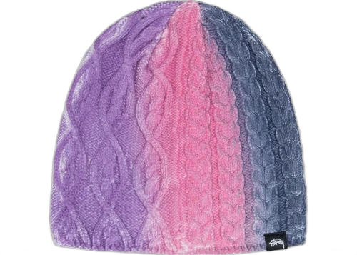 Stussy Spray Multi Knit Beanie Purple Multi