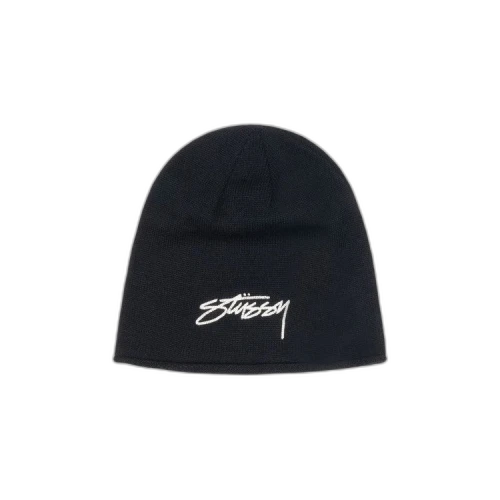 Stussy Chain Stitch Rolled Edge Skullcap Black