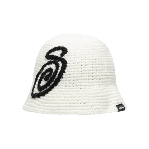Stussy Swirly S Knit Bucket Hat Bone