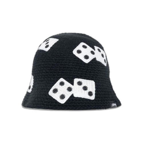 Stussy Dice Knit Bucket Hat Black