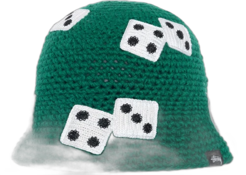 Stussy Dice Knit Bucket Hat Green