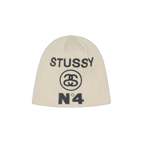 Stussy Number 4 Skullcap Beanie Bone