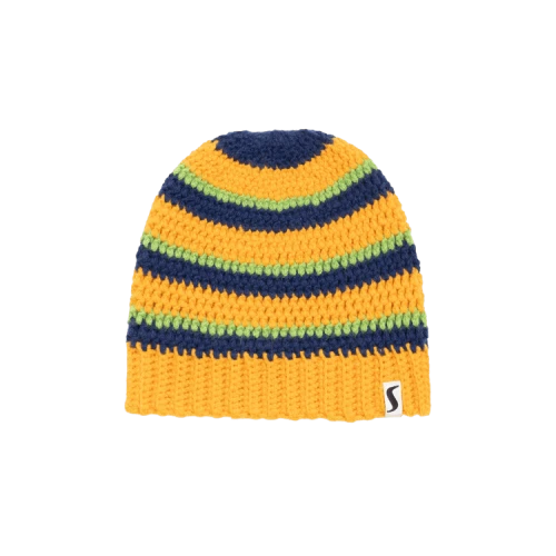 Stussy Stripe Knit Skullcap Beanie Gold