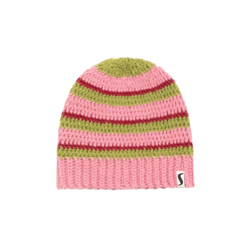 Stussy Stripe Knit Skullcap Beanie Pink