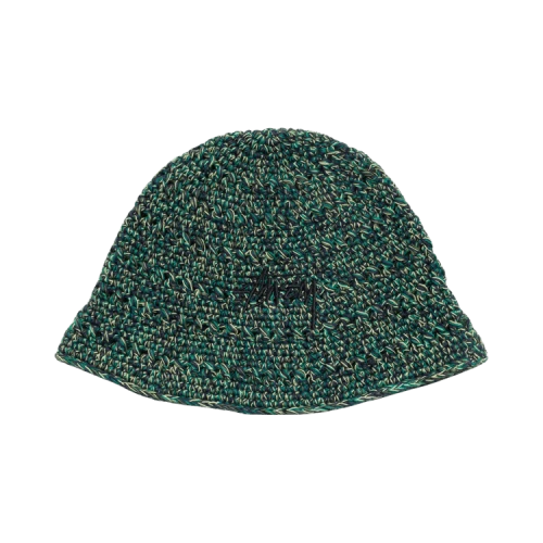 Stussy Hemp Stock Knit Bucket Hat 'Multi Green'