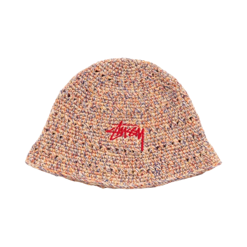 Stussy Hemp Stock Knit Bucket Hat 'Multi Tan'