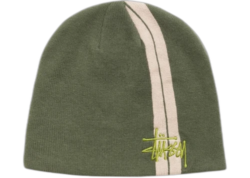 Stussy Double Stripe Skullcap Olive