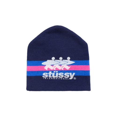 Stussy Stripe Ski Beanie 'Navy'