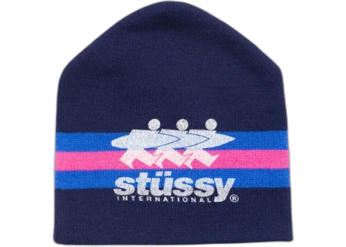 Stussy Stripe Ski Beanie Navy