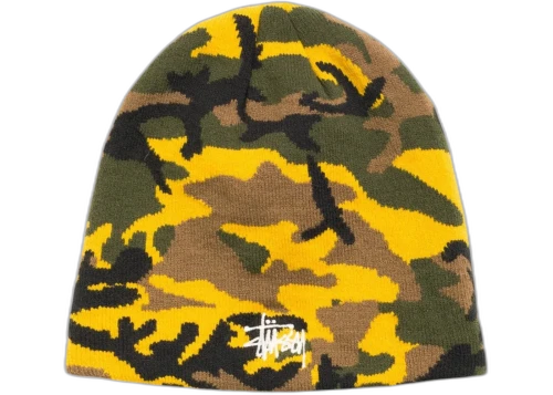 Stussy Basic Camo Knit Skullcap Yellow Camo